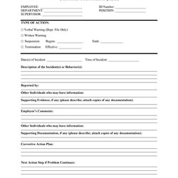 Fine Effective Employee Write Up Forms Disciplinary Action Corrective Form
