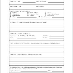 Sublime Printable Employee Write Up Form Free