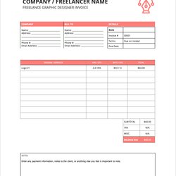 Wonderful Free Freelance Graphic Designer Invoice Template Word Excel