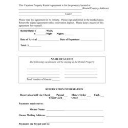 Supreme Free Rental Property Agreement Contract Forms In Ms Word Form Vacation Template