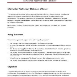It Disaster Recovery Plan Template Word Documents Download Width