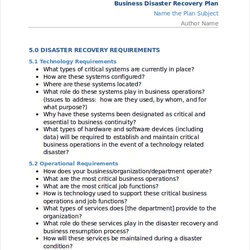 Capital Simple Disaster Recovery Plan Template Business