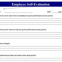 Sublime Employee Self Evaluation Template Evaluations