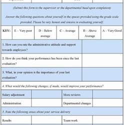 Employee Self Evaluation Form Template In Assessment