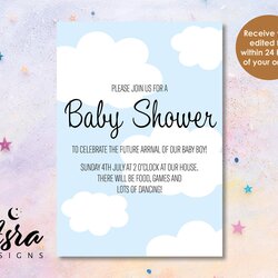 Splendid Baby Shower Invitation Template Digital File