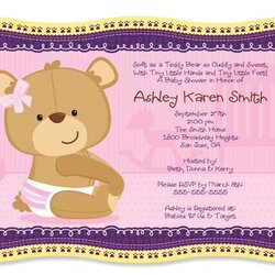 Peerless Baby Shower Invitations Wording Ideas Free Printable Invitation Bear