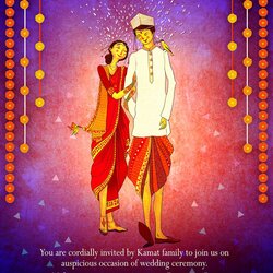 Marvelous Indian Wedding Invitation Card Created With The Illustration Of Cute Marriage Invites