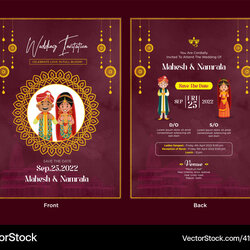 Spiffing Indian Wedding Invitation Card Template Royalty Free Vector