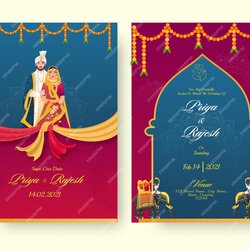 Exceptional Premium Vector Indian Wedding Invitation Card Template