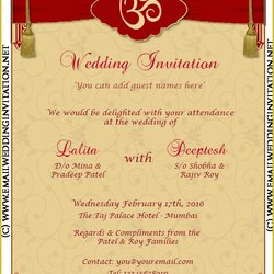 Wonderful Editable Indian Wedding Invitation Templates Free Download Of Email Card Hindi Template Style